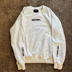 Converse Tokyo Crew Neck Pullover Never Explain/Complain Size Small